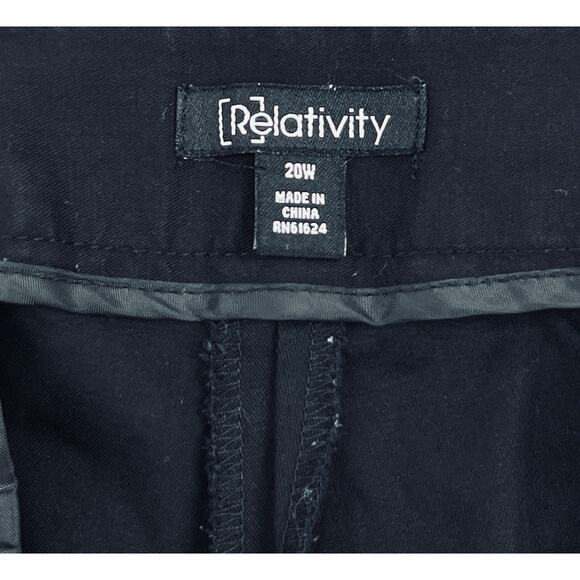 Relativity Cropped Pants Womens 20W Black Cotton Chino Stretch - Picture 3 of 7